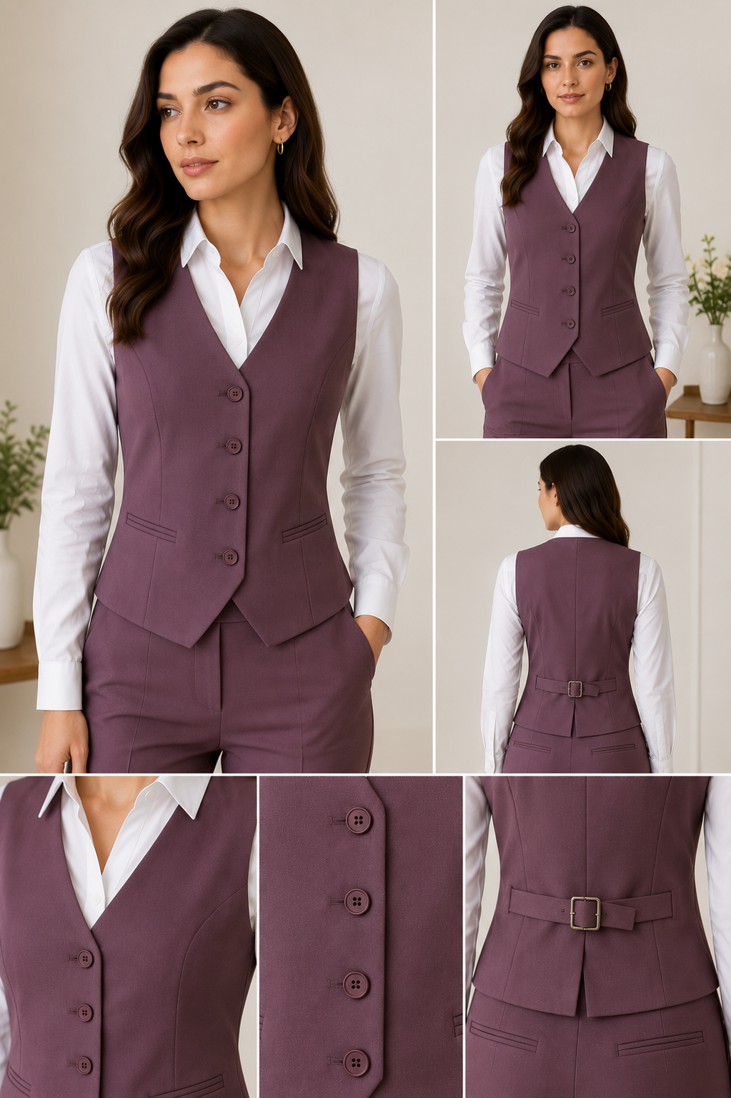 Tailored Mauve Vest